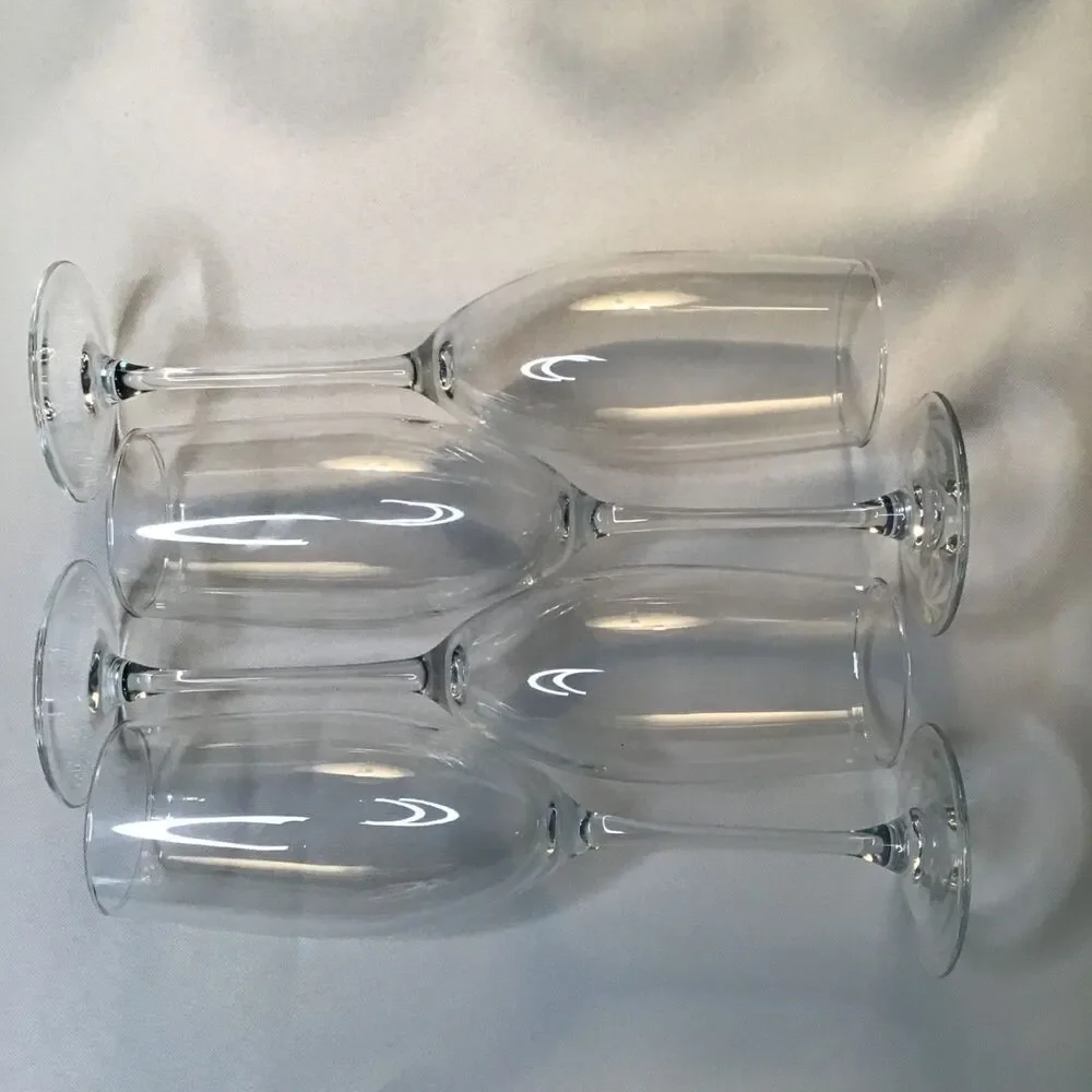Clear Glass Champagne Flute with long slender stem (Set of 4)